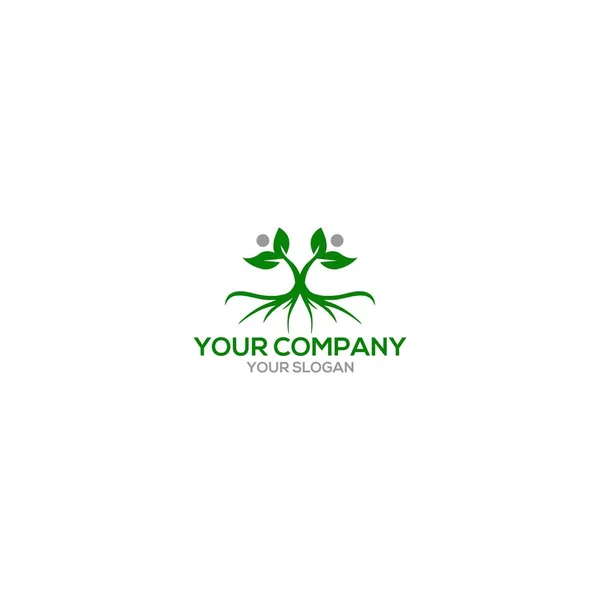 Personnes Arbre Logo Design Vecteur — Image vectorielle