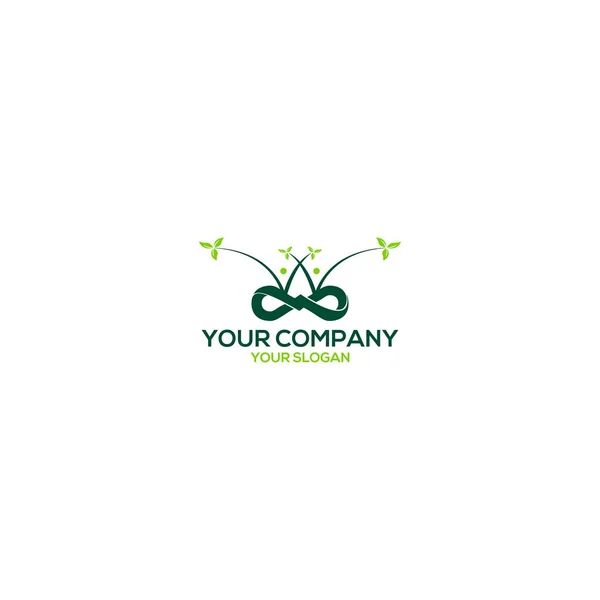 Infinity Plant Logo Design Vector — Stockvector