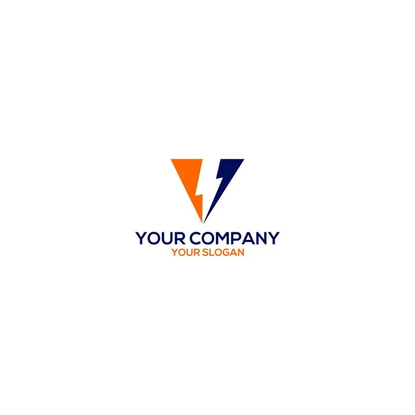Triangle Voltage Logo Design Vector — Stock Vector