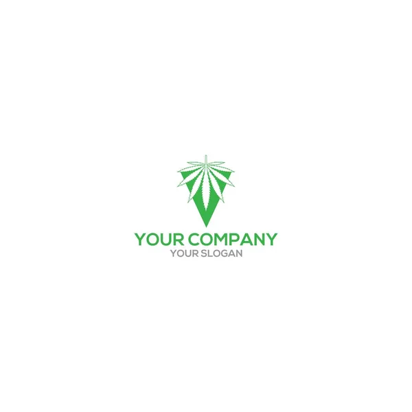 Triangle Cannabis Logo Design Vector — Stockový vektor