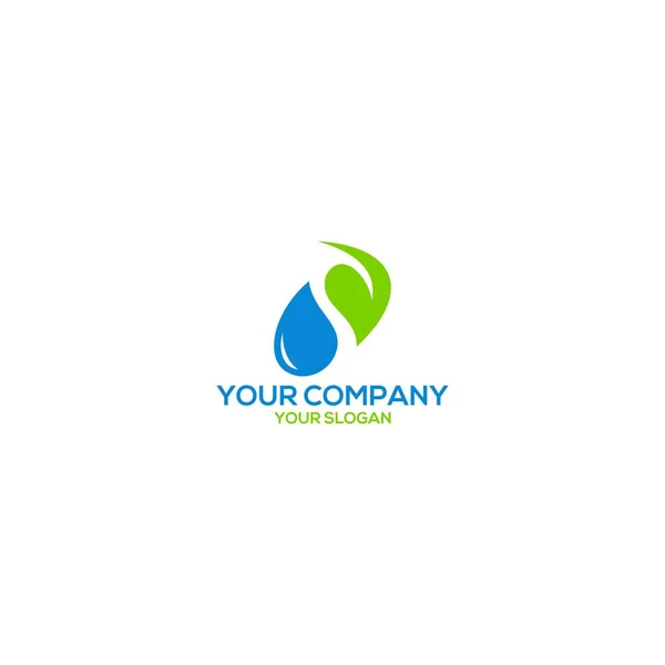 Folha Água Logo Design Vector —  Vetores de Stock