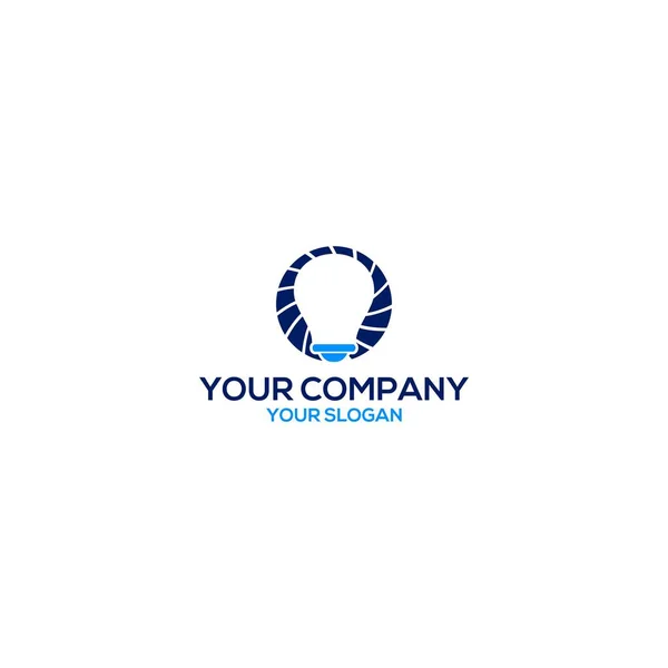 Wind Smart Bulb Logo Design Vector — 스톡 벡터