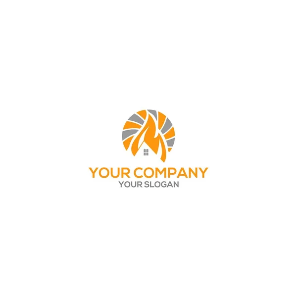 Reclamações Incêndio Serviço Logo Design Vector — Vetor de Stock