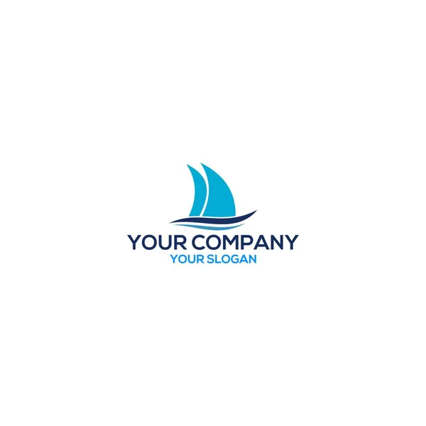 Ocean Yacht Logo Design Vektor — Stock Vector