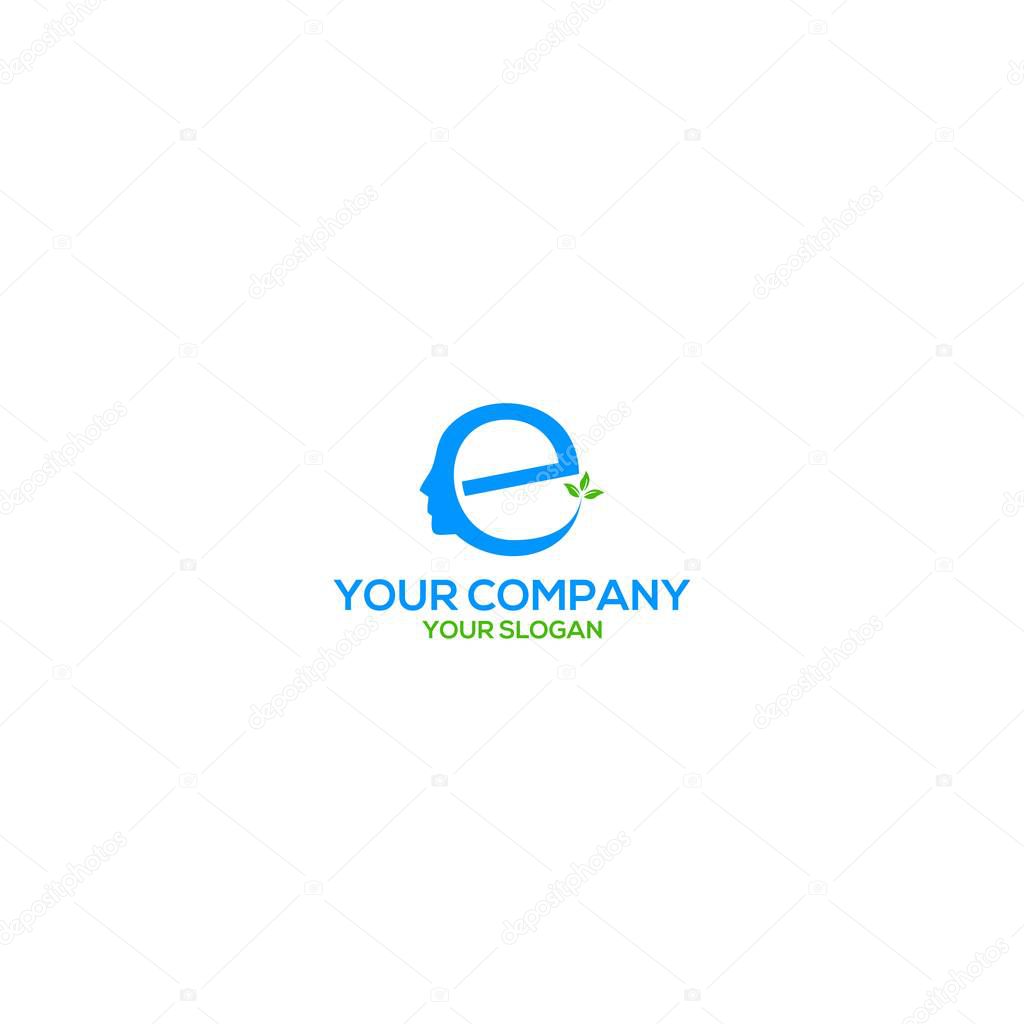 E beauty care logo design vector