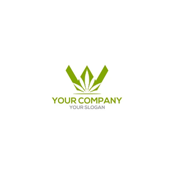 Cannabis Logo Design Vector - Stok Vektor