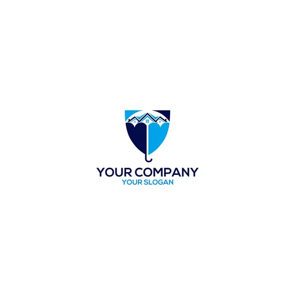 Portaombrelli Home Logo Design Vector — Vettoriale Stock