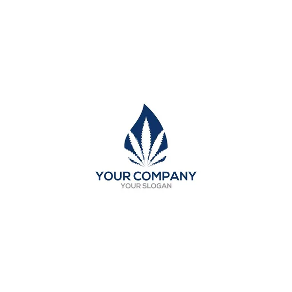 Water Cannabis Logo Design Vector — Stock Vector