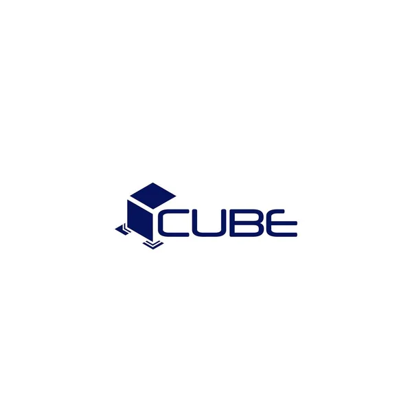 Vector Azul Del Diseño Del Logotipo Del Cubo — Vector de stock