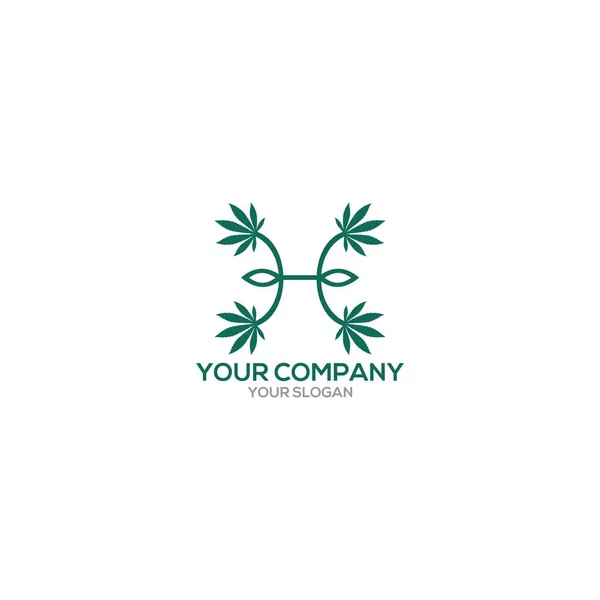 Maconha Logo Design Vector —  Vetores de Stock