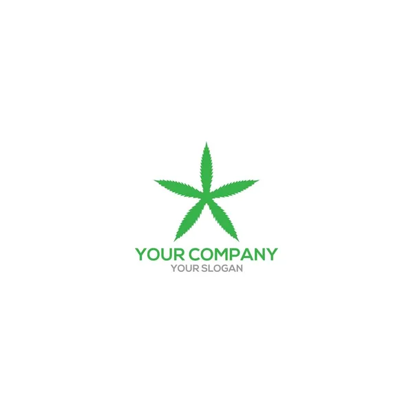 Cannabis Star Logo Design Vector — Vector de stock