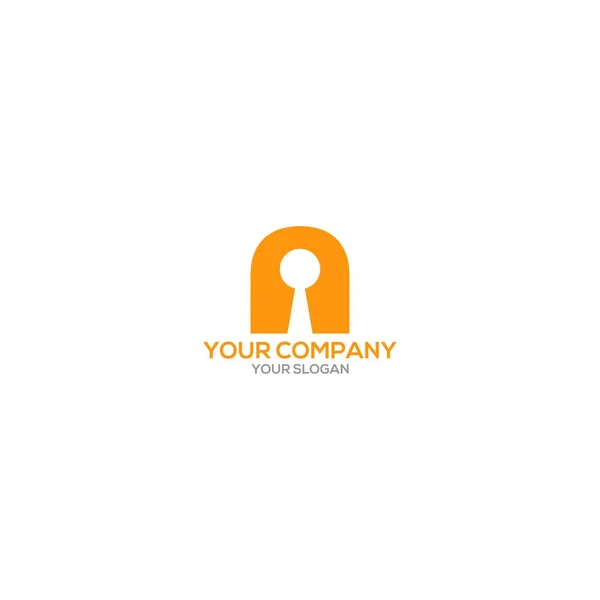 Keyhole Logo Design Vector - Stok Vektor