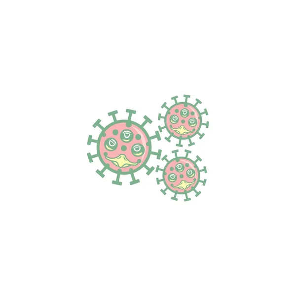 Diseño Simple Ilustración Monstruo Coronavirus — Vector de stock