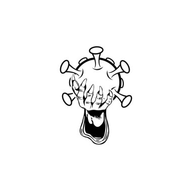 şeytan eli Coronavirus illüstrasyonu