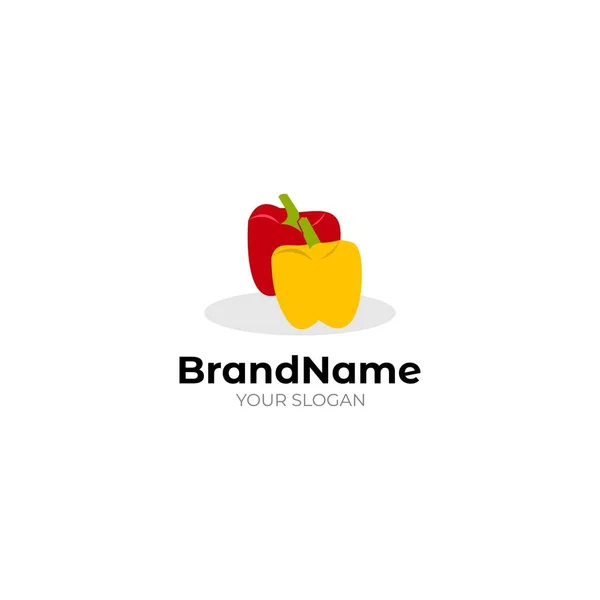 Red Yellow Tomate Logo Design Vector — Vetor de Stock