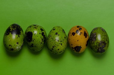 Monokrom tarzında boyanmış Paskalya yumurtaları.