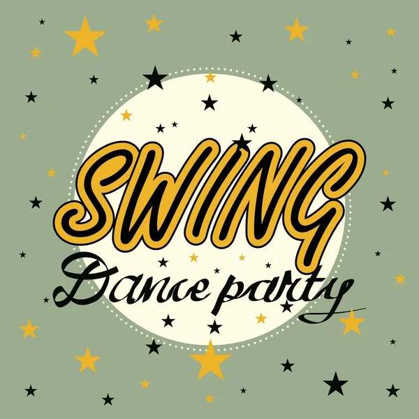 Convite Retro Corporativo Com Lettering Swing Festa Dança Fundo Vetorial — Vetor de Stock