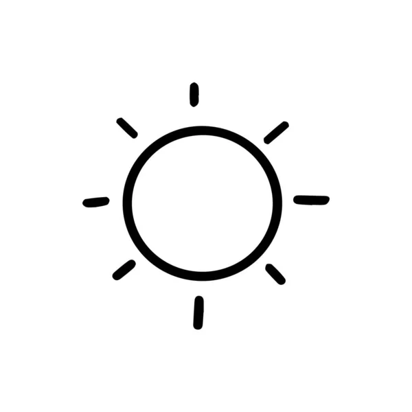 Ícone solar isolado no fundo branco. Desenho do doodle ilustração vetorial . —  Vetores de Stock