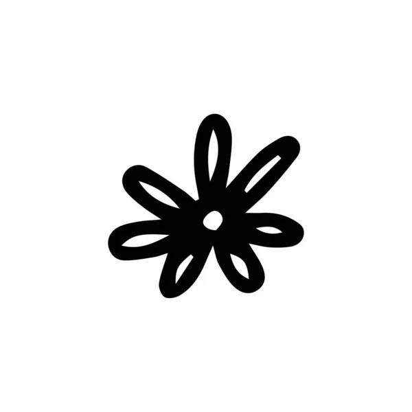 Aranyos egyetlen virágzó százszorszép kézzel rajzolt virágos elem. Doodle vektor illusztráció esküvői tervezés — Stock Vector
