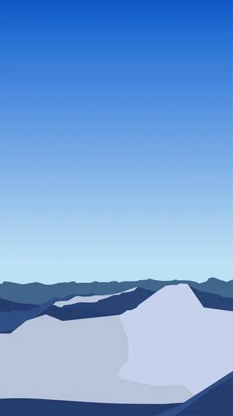 Φόντο τοπίου σε μοντέρνα μπλε χρώματα. Βέκτορ. Αντιγραφή χώρου. Θέση για κείμενο. Υπόδειγμα για σκι — Διανυσματικό Αρχείο