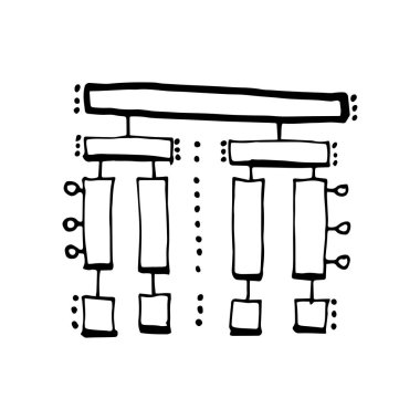 Doodle tarzı bilgi tablosu. Vektör çizgisi çizimi. İşiniz için şema.