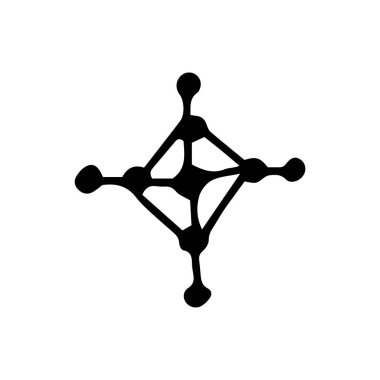 Origin. Diamond shaped geometric shape in hand drawn doodle style isolated on white background. Vector stock outline illustration. Single.