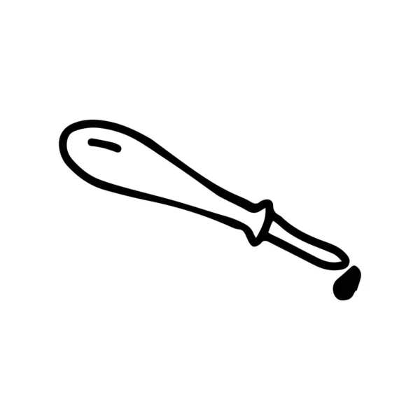 Pipet voor de geneeskunde in de hand getekend doodle stijl geïsoleerd op witte achtergrond. Vector stock outline illustratie. Vrijgezel. Teken element. — Stockvector