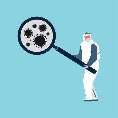 Ciğerlerindeki Coronavirus Cov izole edildi. Belirtiler. Sağlık ve ilaç. Çin 'de virüs. Düz vektör.