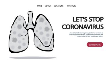 Ciğerlerindeki Coronavirus Cov izole edildi. Belirtiler. Sağlık ve ilaç. Çin 'de virüs. Düz vektör.