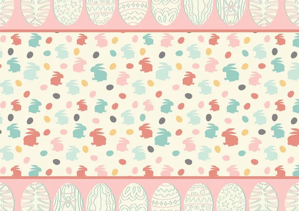 Cute horizontal easter background with copy space. Place for text. Scrapbooking design. Vector — Stock Vector