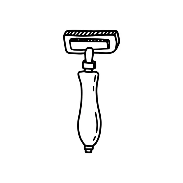 Metallic Manual Shaving Machine Hand Drawn Doodle Style Isolated White — 스톡 벡터