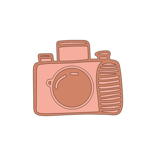 Reflex Camera Cartoon Style Isolated White Background Sign Icon Vector — Stock Vector