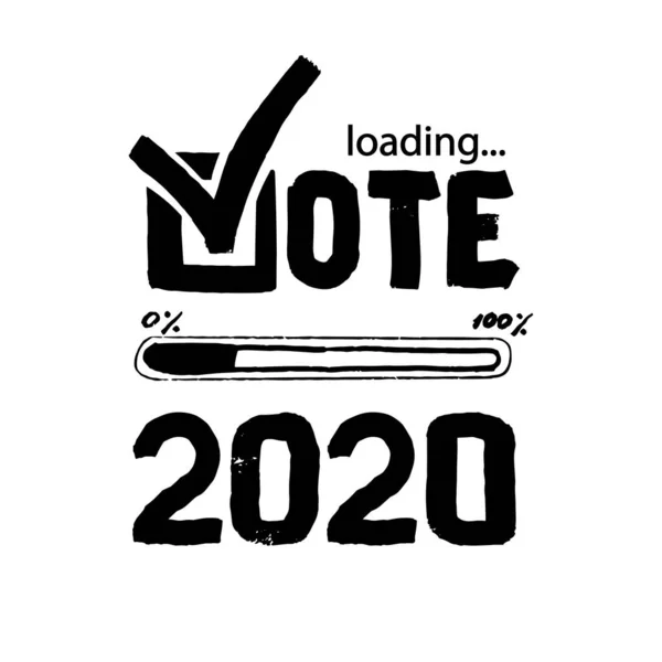 Голосуйте. Простий векторний контур тексту. Check mark Vote 20.Us Американські президентські вибори 202020. lettering isolated.Vote word — стоковий вектор