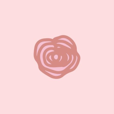 El yapımı bitkisel dal yaprakları. Çiçek filizi. Bahar çiçeği, düğmeler, bıçak, pembe arka planda izole edilmiş çalılar. Düğün tasarımı, logosu ve tebrik kartı için çizgi film taslağı çizimi. Bekar.