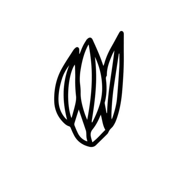 Знак Рука Намальована Трав Яним Листя Twig Квіткова Гілочка Весняна — стоковий вектор