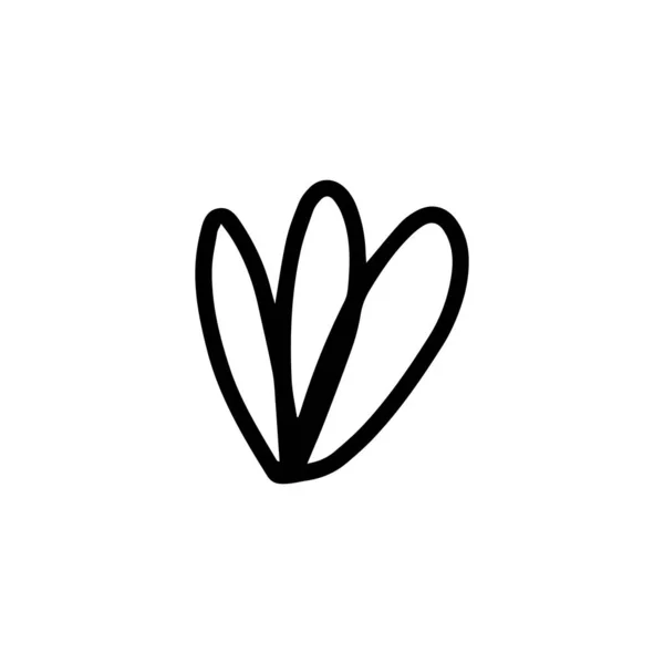 Írd alá a gyógynövény leveleket. Virágcserje. Tavaszi virág, fehér háttérrel elszigetelt gombok. Doodle vázlat vektor illusztráció — Stock Vector