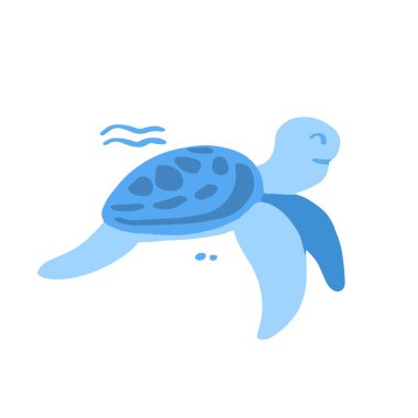 Düz bir deniz hayvanı beyaz arka planda izole edilmiş. Vektör serin okyanus hayvan çizimi Basit yaz çocuk tasarımı.