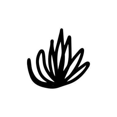 Bitki dalı yapraklarını imzala. Çiçek filizi. Bahar çiçeği, beyaz arka planda izole düğmeler. Çizim ana hatları vektör illüstrasyonu