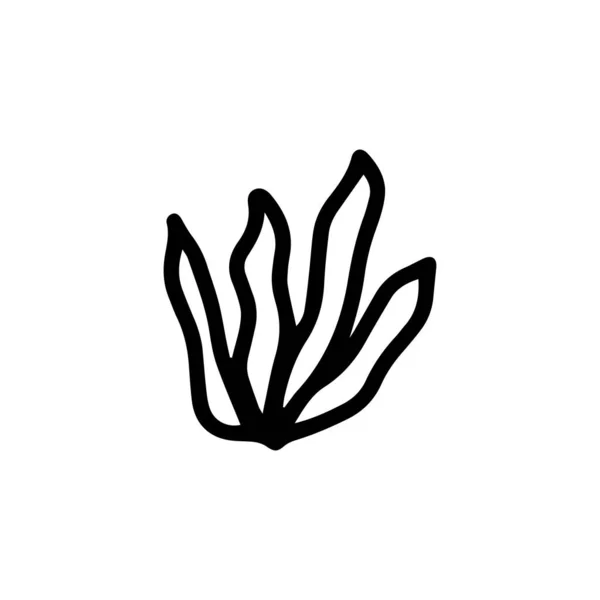 Firma hojas de ramita de hierbas. Una ramita floral. Flor de primavera, botones aislados sobre fondo blanco. Doodle esbozar ilustración vectorial — Vector de stock