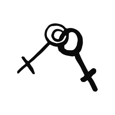 Karalama stilinde sembol kadınları - Yaşam, Daha İyi, Birlikte. LGBT hakları sembolü. İzole edilmiş. Vektör el çizimi..