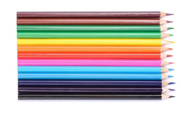 Beyaz Arkaplanda Renkli Kalemler — Stok fotoğraf