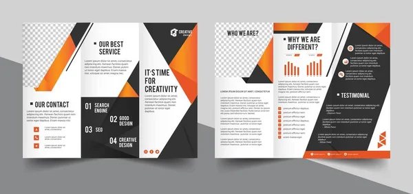 Geometric Orange Elegance Business Trifold Business Brochure Brochure Flyer Template — Vettoriale Stock