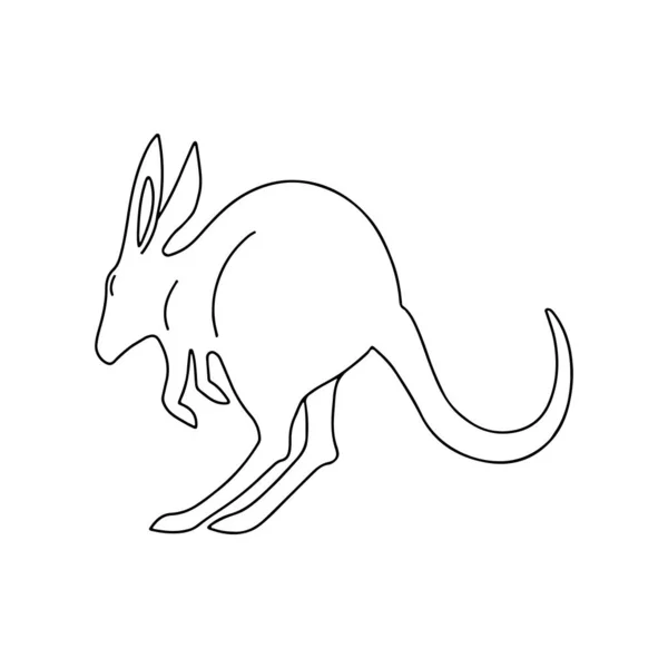 Handgetekende Doodle Van Schattige Kangoeroe Vector Illustratie Geïsoleerd Witte Achtergrond — Stockvector