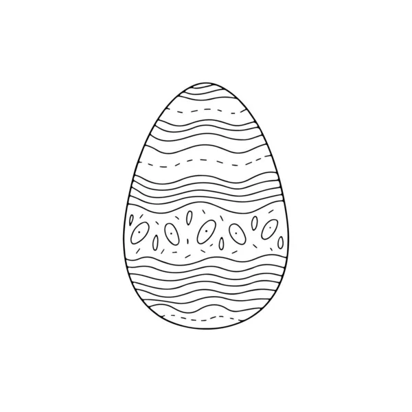 Ручной Рисунок Пасхального Яйца Каракулями Украшения Декоративные Элементы Векторе Раскраски — стоковый вектор