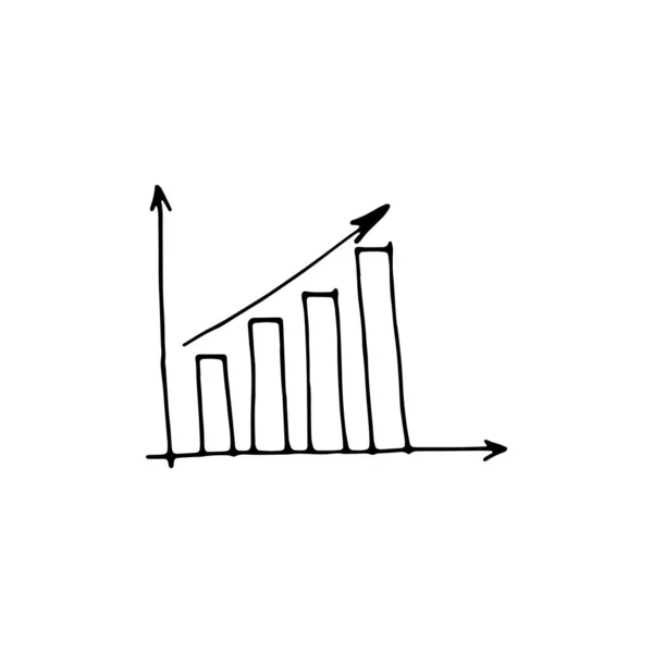 Wachstumstabelle Ihres Unternehmens Doodle Symbol Pfeile Zeichen Suchergebnis Geld Gewinn — Stockvektor