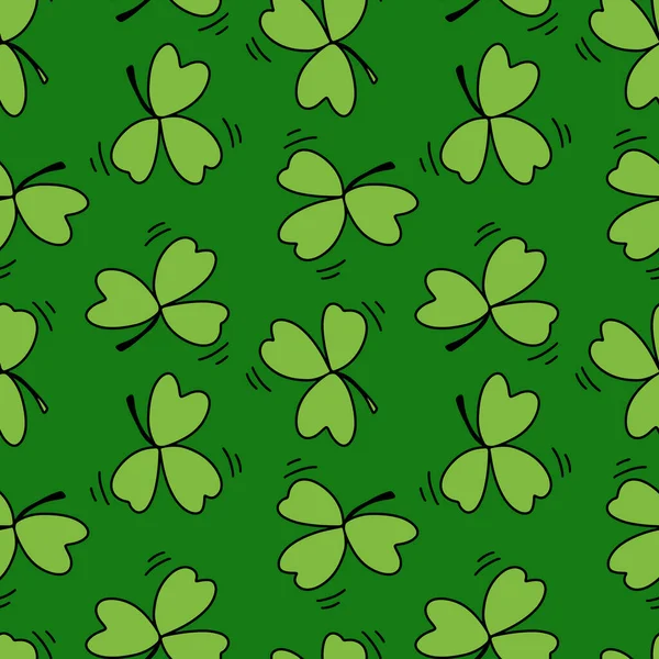 Patrón Sin Costura Dibujado Mano Día San Patricio Símbolo Tradicional — Vector de stock