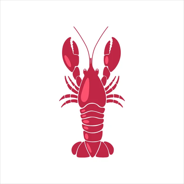 Hand Drawn Lobster Logo Vector Flat Style Illustration Prepared Lobster — Stock Vector