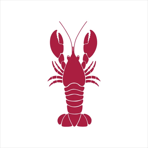 手绘龙虾标志 用白色背景分离的龙虾制成矢量扁平图解 健康的海鲜 餐厅菜单 印刷品 邀请函设计 — 图库矢量图片