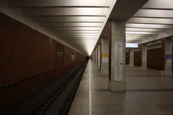 Moskvas Storstadsområde Linjen Kaluzhsko Rizhskaja Stationen Tyoply Stan Öppnades 1987 — Stockfoto