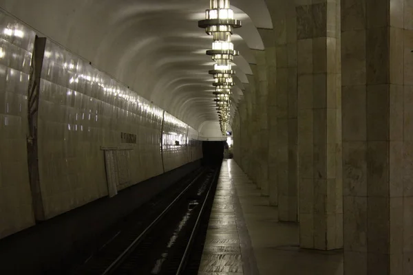 Moskwa Metropolita Linia Serpuchovsko Timiryazevskaya Stacja Chertanovslaya Otwarta 1983 2019 — Zdjęcie stockowe